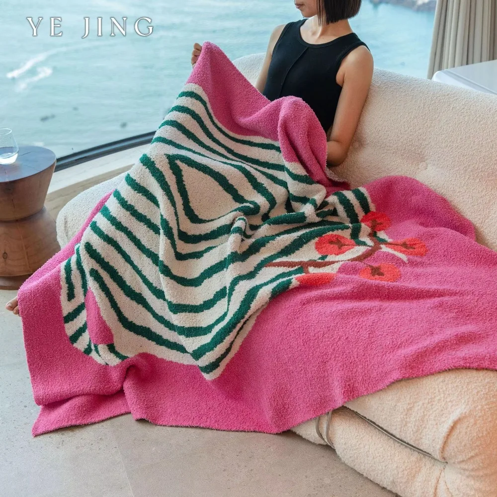 Light Luxury Retro Vase Air Conditioning Blanket Sofa Cover Blanket Deluxe Sense of Four Seasons Blanket Nap Office Blanket 3