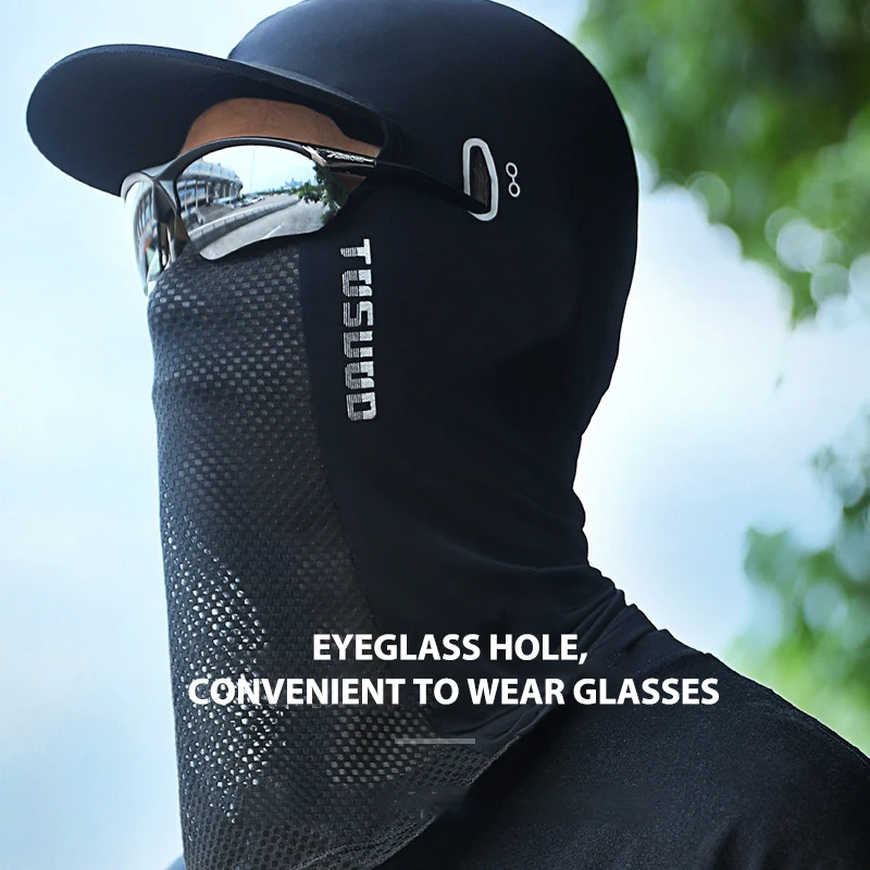 Summer Ice Silk Sunscreen Headgear sun protection hat sun protection mask riding mask 1pc