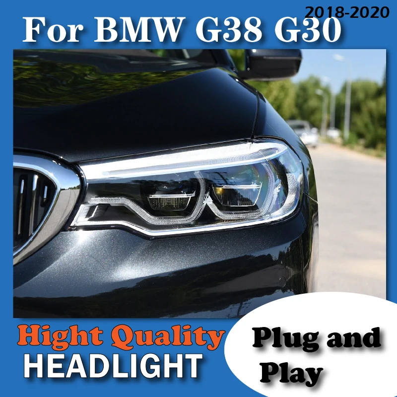 

Автомобильная передняя фара для BMW G38 G30 светодиодный светильник Фара 5 серии 530i 525i 2018-2020, обновленная фара, DRL сигнасветильник, автомобильные аксессуары