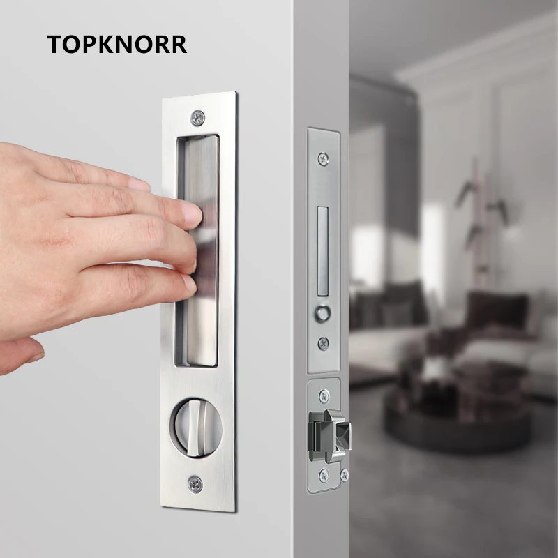 Pocket Door Handle Lock Built-in Shift Lock Sliding Kitchen Invisible Bounce Hook door handle lock
