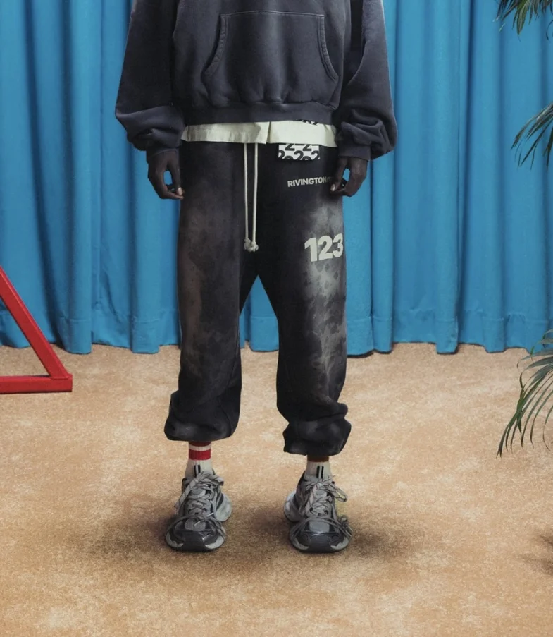 Stain RRR123 Tessuto pesante Wash Do Old Coulisse Elastico Sport casual Pantaloni larghi Uomo Donna Inverno Autunno Pantaloni Pantaloni da pista 5