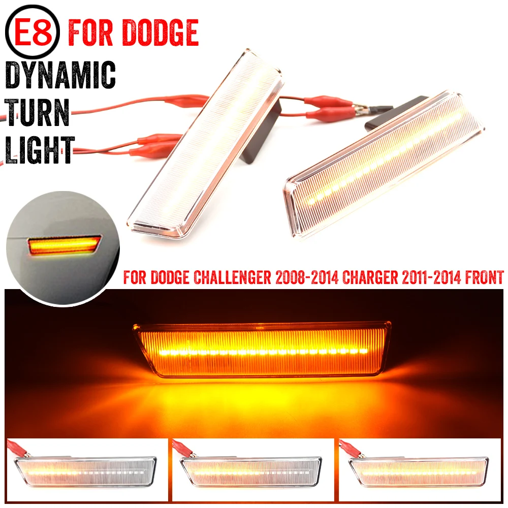 

LED Side Marker Turn Signal Light For Dodge Charger 11-14/Challenger 2008-2014 Dynamic Repeater Sequential Indicator Lamp