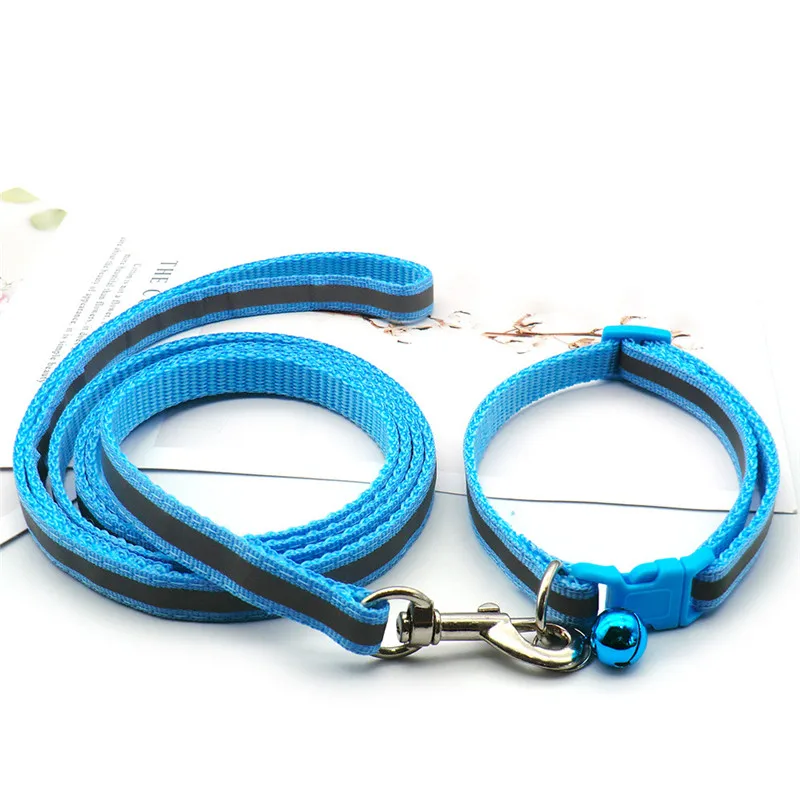 Reflective Pet Leash Kitten and Dog Collar Adjustable Walking Rope Set for Dogs and Cats Go Out Traveling Pet Accessories 