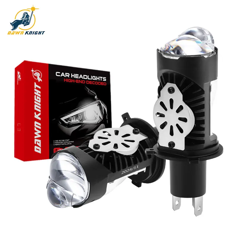 DAWNKNIGHT LED Projector Headlight Bulb P40H4 Mini, 6000K hi lo beam turbo LHD plug and play 2pcs