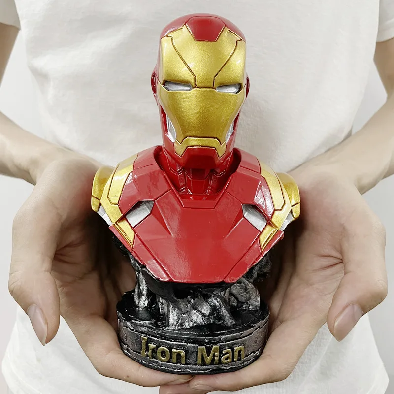 

Superhero 17cm Ironman Mark 46 Mk46 Head bust Portrait GK Action Figure Resin statue Collectible Model home decoration gift