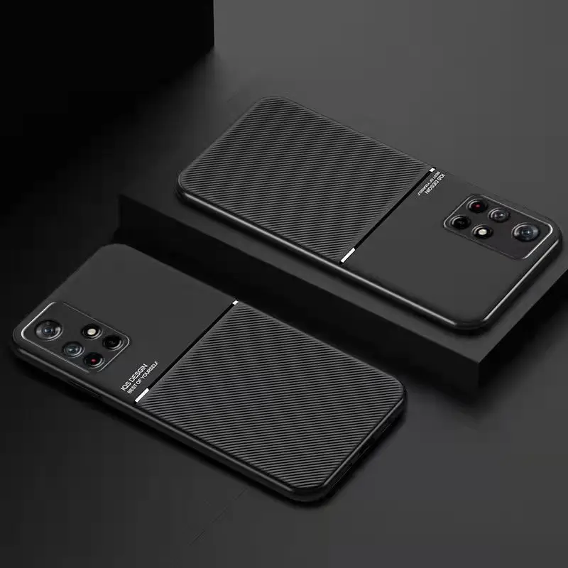 Coque de téléphone en TPU souple à rayures mates d'affaires de luxe à quatre coins, couverture antichoc anti-chute tout compris pour Poco M4 X4 Pr_voghion.com