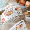 TIANZI 30mm/50mm*2m Vintage Plant Masking Washi Tape Flowers Sticker Aesthetics Diy Scrapbooking Sticker School Supplies 4