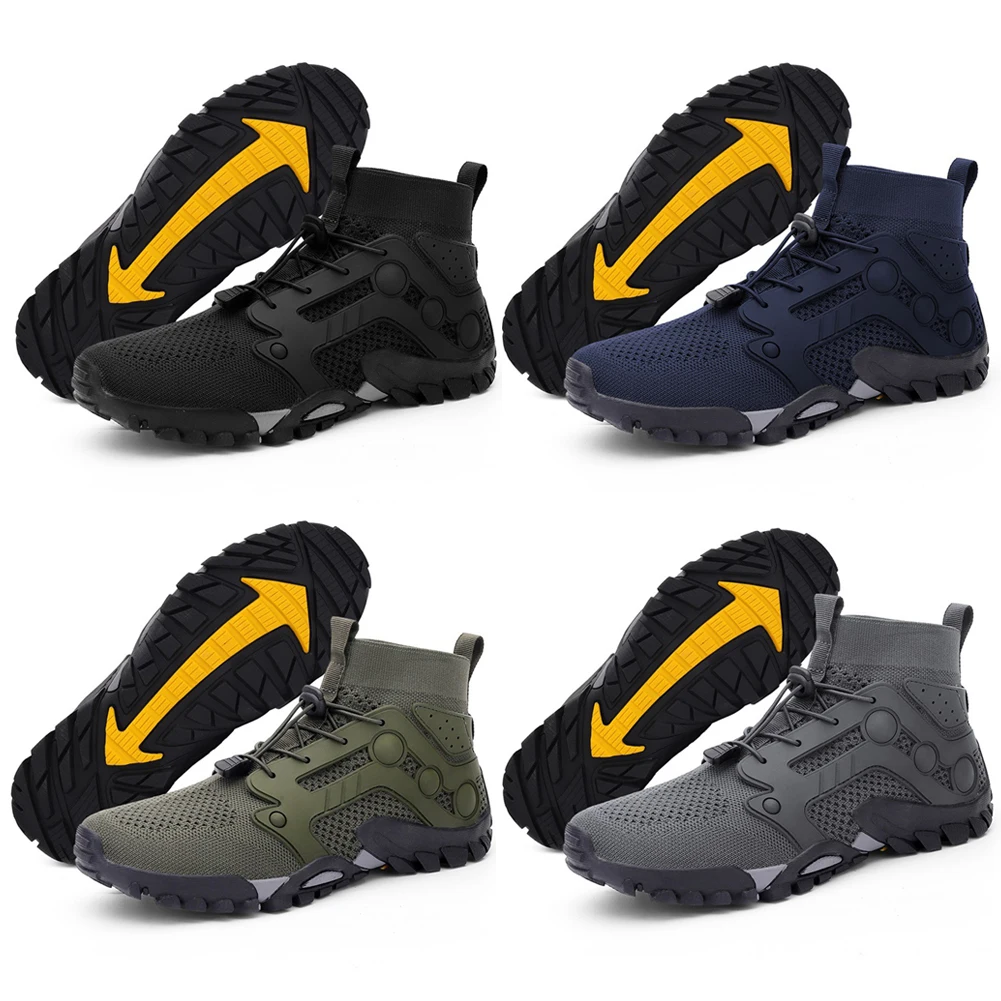 

Hiking Shoes Mesh Running Sneakers High Top Summer Beach Shoes Non Slip Lightweight for Hiking Climbing