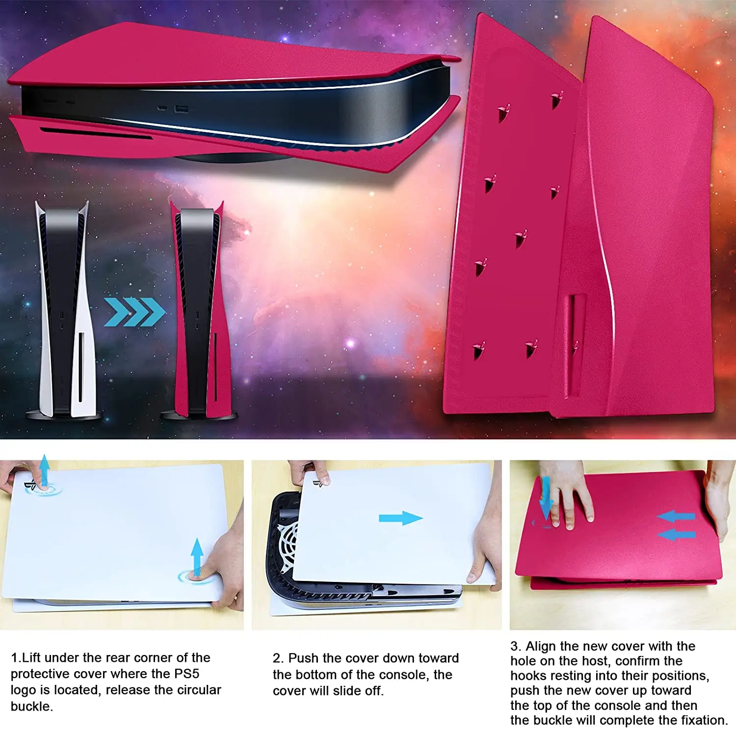 For PS5 Disc Version Hard Plastic Faceplate ABS Console Plate