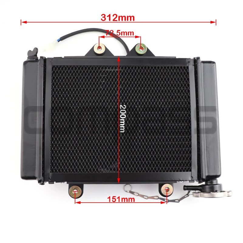

200cc 250cc Water Cooled Engine Cooler Radiator Cooling With Fan For Motorcycle Motorcycle Quad 4x4 ATV UTV Parts