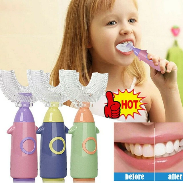 Kids Manual Toddler Teeth Cleaning Brush 2-12 Years Silicone U