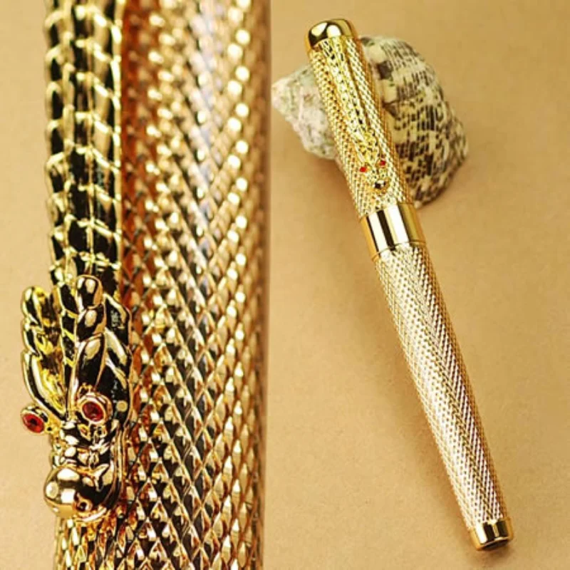 

Jinhao 1200 Noblest Silver Dragon Carver M NIB Fountain Pen Stationery School&Office Writing Pen