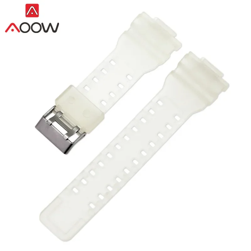 Elegant 16mm Resin Sports Watchband with Gold Buckle - Waterproof Replacement Bracelet