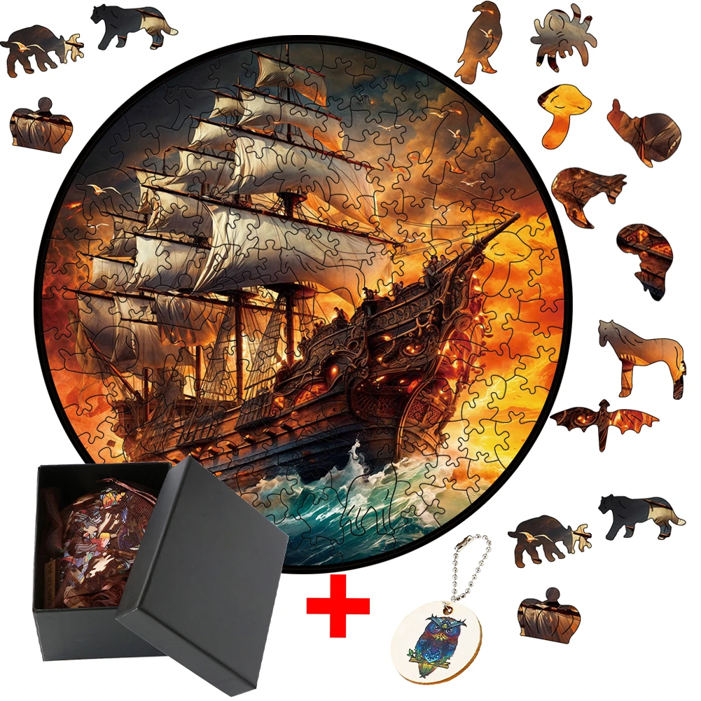 Nave Pirata In Legno Jigsaw Puzzle 3D Puzzle Adulti Famiglia Gioco Interattivo Artigianato Fai Da Te Pezzi Giocattolo Intellettuale Regalo Di Complean
