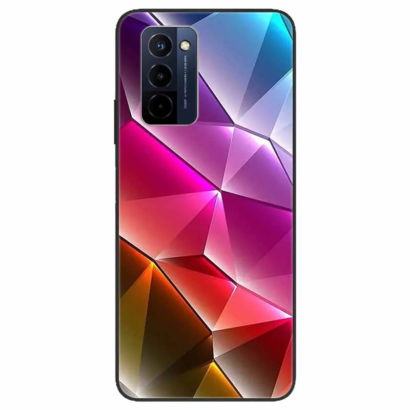 Stylish Black TPU Soft Silicone Bumper Case with Cartoon Flowers and Animals Design