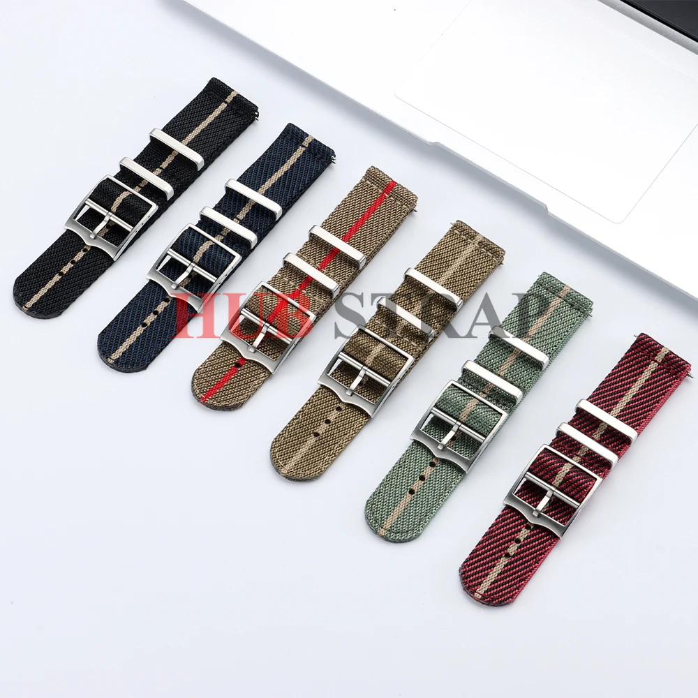 Nylon Woven Canvas Quick Release Watch Strap for Men - Military Sport Style, 20/22mm Adjustable Bracelet