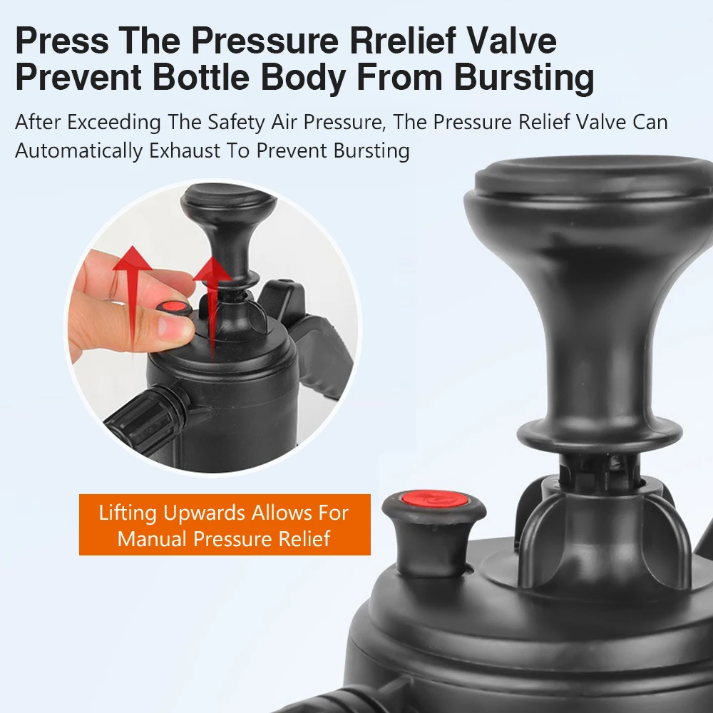 Snow Foam Gun Nozzle with Pressure 2L Hand Pump Pneumatic High Pressure Car Wash Spray Bottle for Home Cleaning Tools