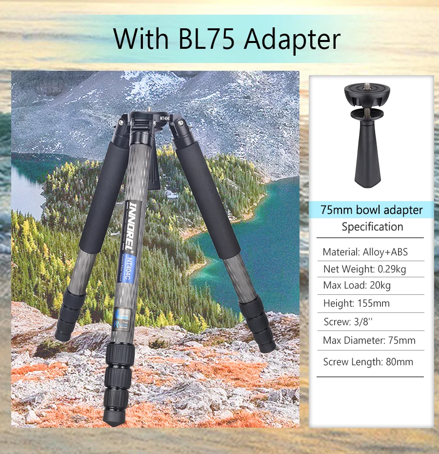 NT404C Professional Heavy Carbon Fiber Camera Tripod Super Stable Top Bird Watch