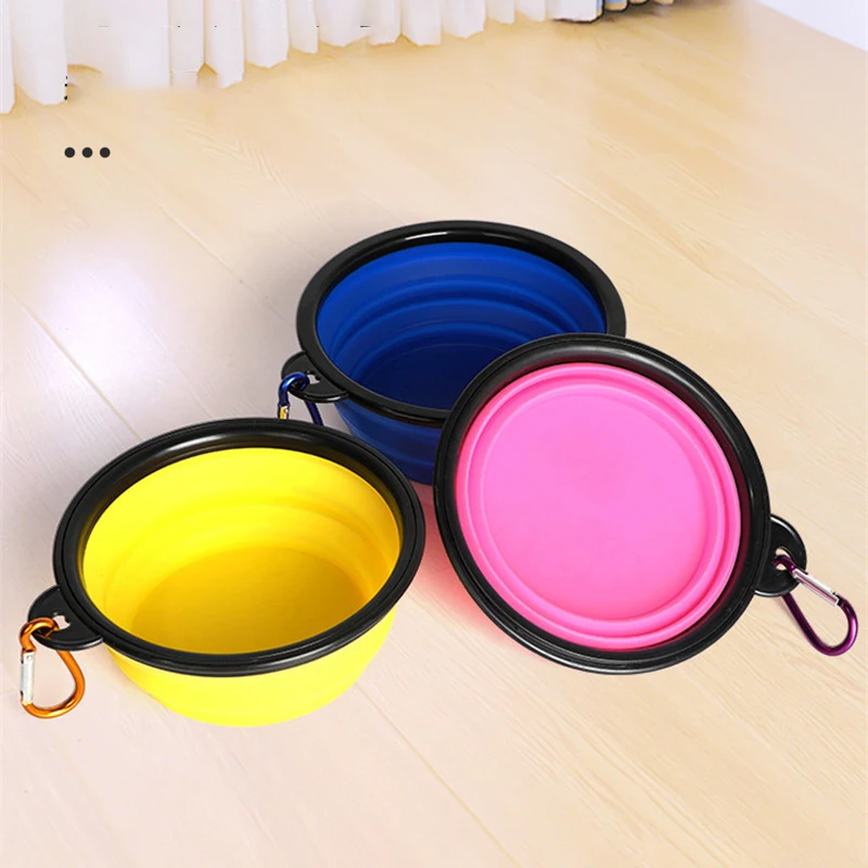Foldable Travel Dog Bowl Portable Soft Silicone Pet Bowl for Dogs Food Water Container Puppy Feeding Bowls Outdoor Pets Supplies 6