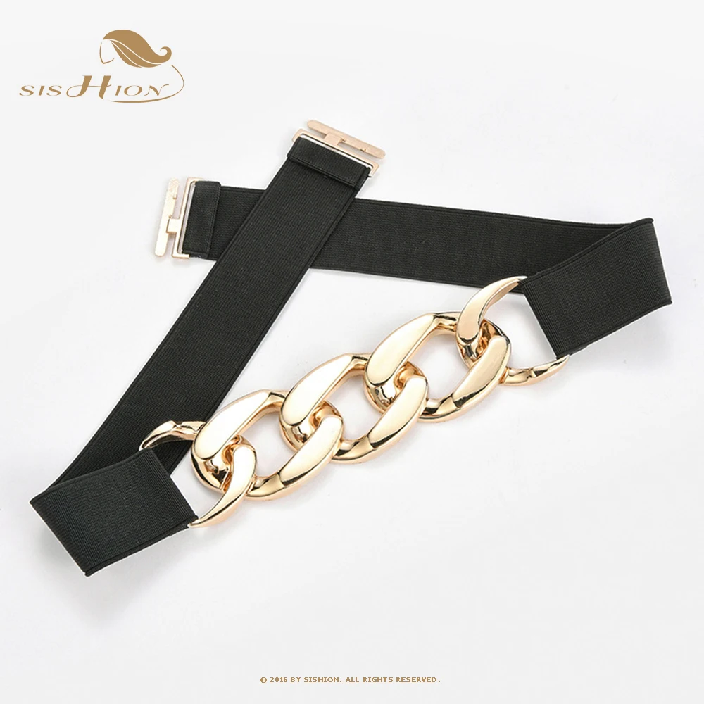 

High Quality Belt for Women Black Waist Elastic Ladies Band Round Buckle Decoration Coat Sweater Fashion Dress SCM0010