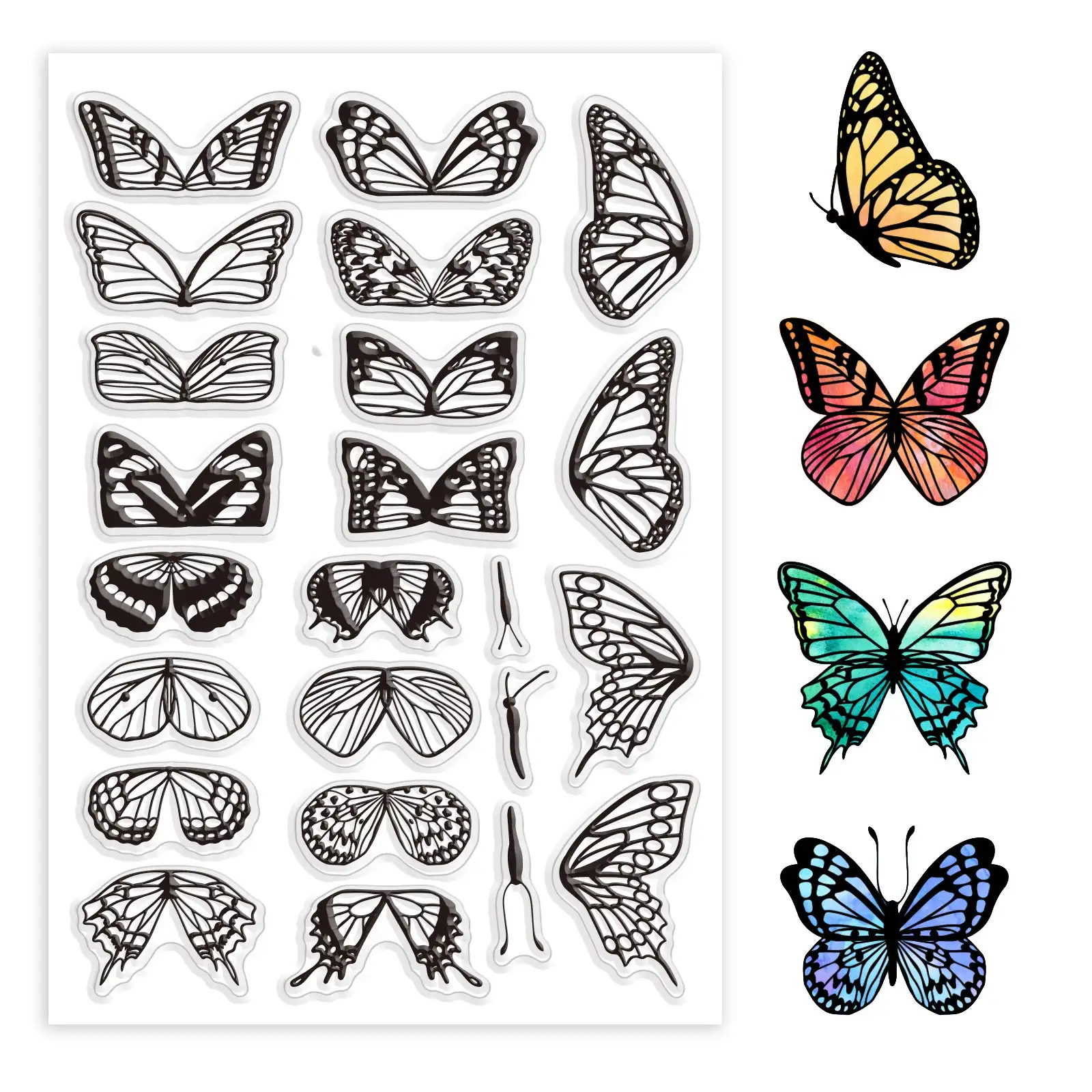 Various butterfly Clear Stamp for Scrapbooking Transparent Silicone Rubber DIY Photo Album Decor