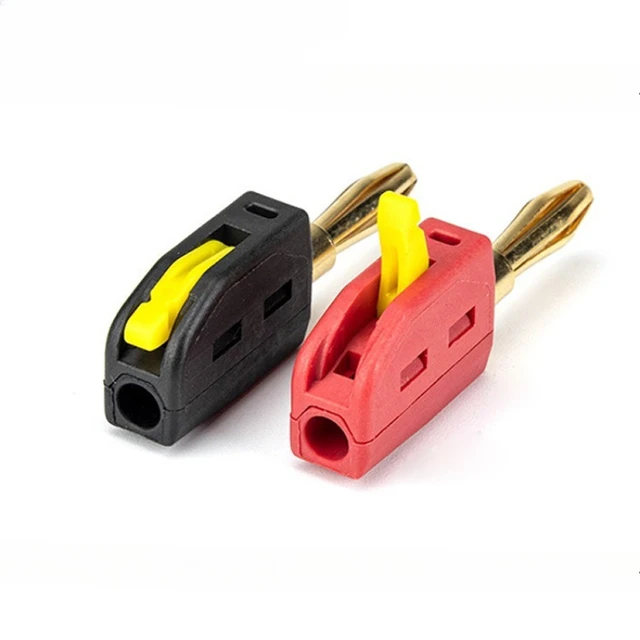 32A 4mm Solderless Banana Plug 4mm Quick Wire Connect Gold-plated Copper Banana Connectors Plugs Audio Copper Speakers Amplifier