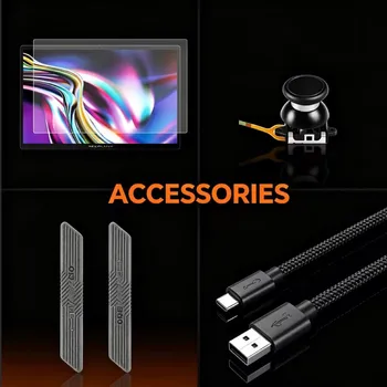 Pacchetto Accessori OneXPlayer |   Pellicola protettiva per lo schermo + Joystick + Protezione antiurto in gomma + Cavo di ricarica |   Protezione Completa &