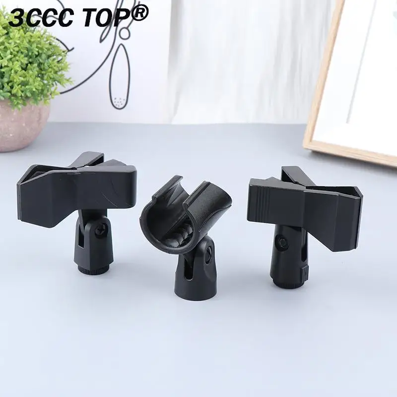 1Pc Microphone Clip Spring Clips Flexible Mic Holder Clamp Accessory Black Mount Stand Plastic Mic Clamp Holder Universal