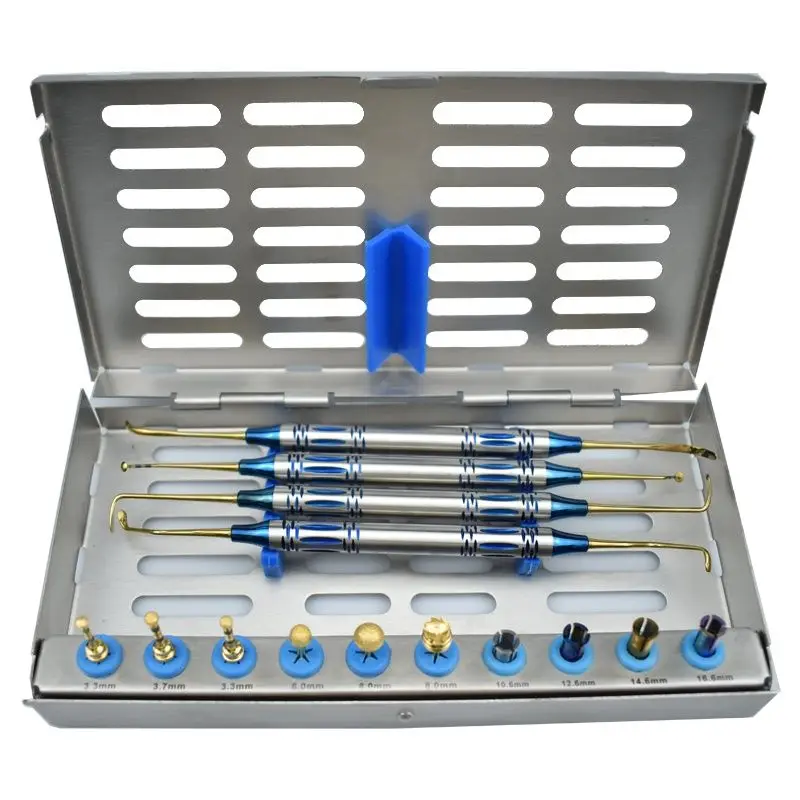 Komplettes Set Fortgeschrittenes Sinus-Kit Zahnimplantat-Bohrer Stopper Sinus-Lifting- und -Elevationsinstrumente Chirurgische Werkzeuge