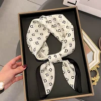 Luxury Brand Satin Shawl Design Print Silk Square Scarf Women neck scarves Wrap Headkerchief Beach Hair Band women's bandana 2
