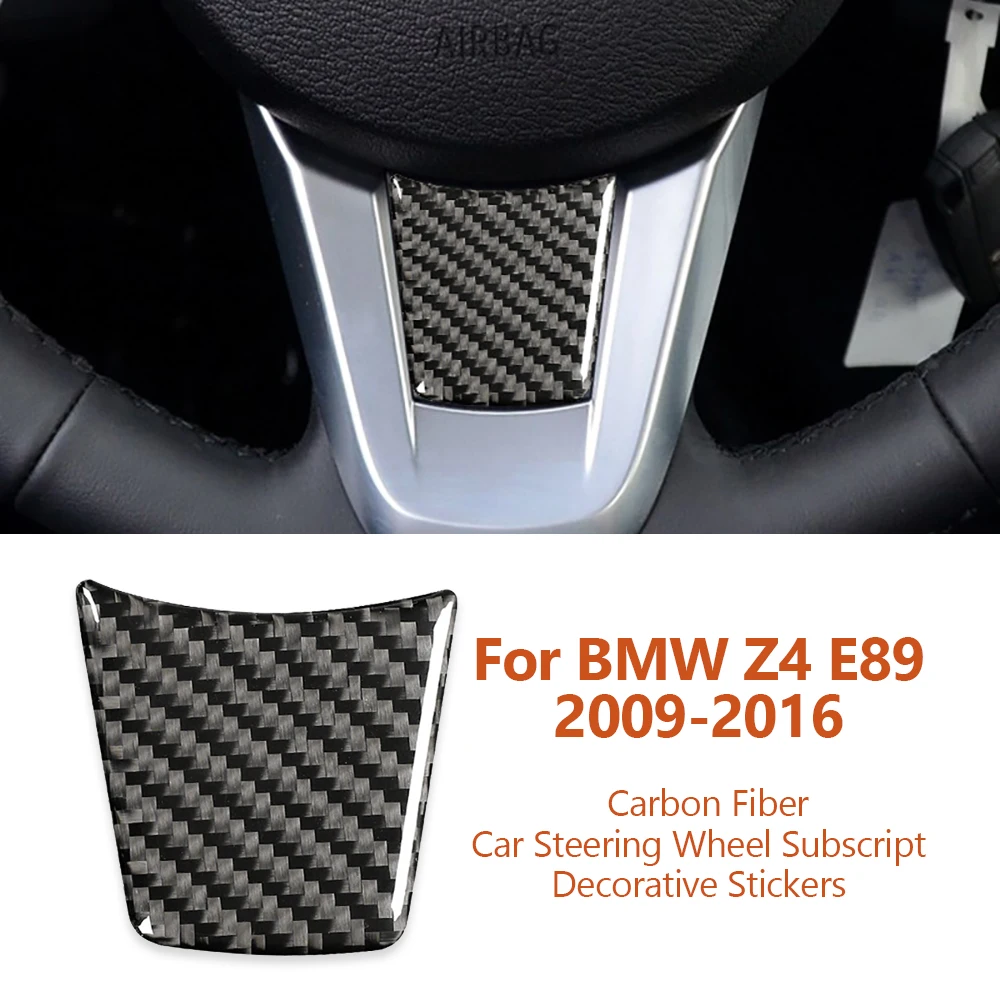 

For BMW 2009-2016 Z4 E89 Car-styling Carbon Fiber Car Steering Wheel Subscript Chin Decorative Sticker Interior Auto Accessories