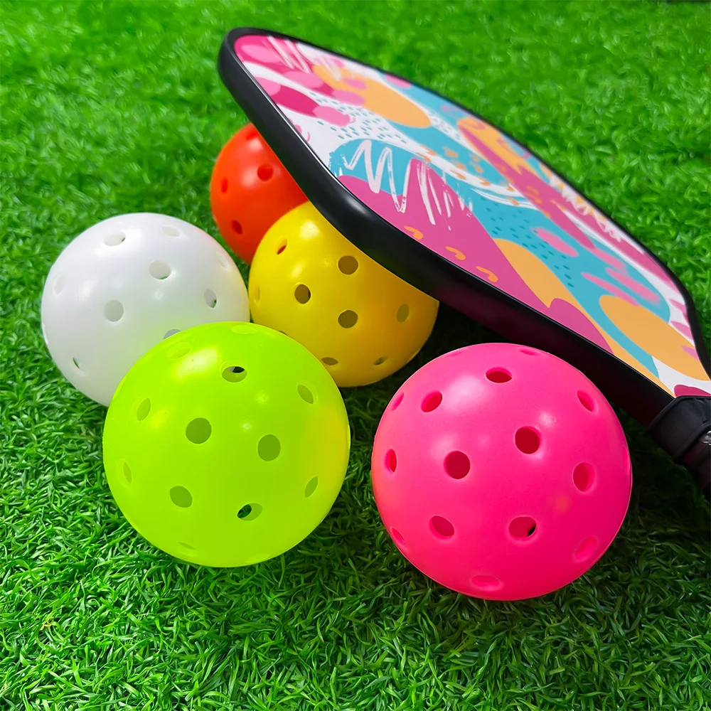 Pickleballs moldados ao ar livre, salto alto de 1 peça e durável, 5 cores para escolher, rotação de 40 furos, 12pcs por conjunto - AliExpress