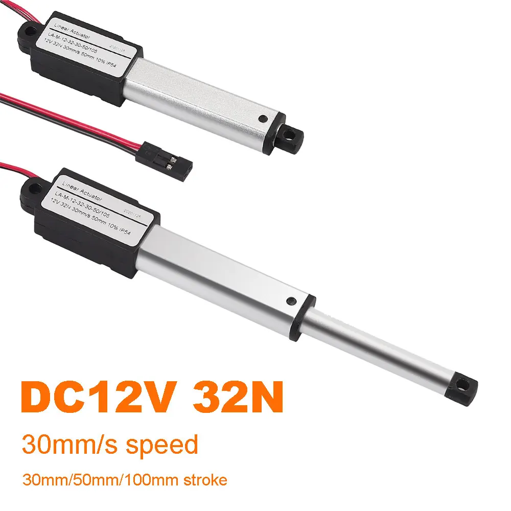 DC 12V 32N Electric Motor Linear Actuator 30mm 50mm 100mm Stroke Micro Linear Actuator motor