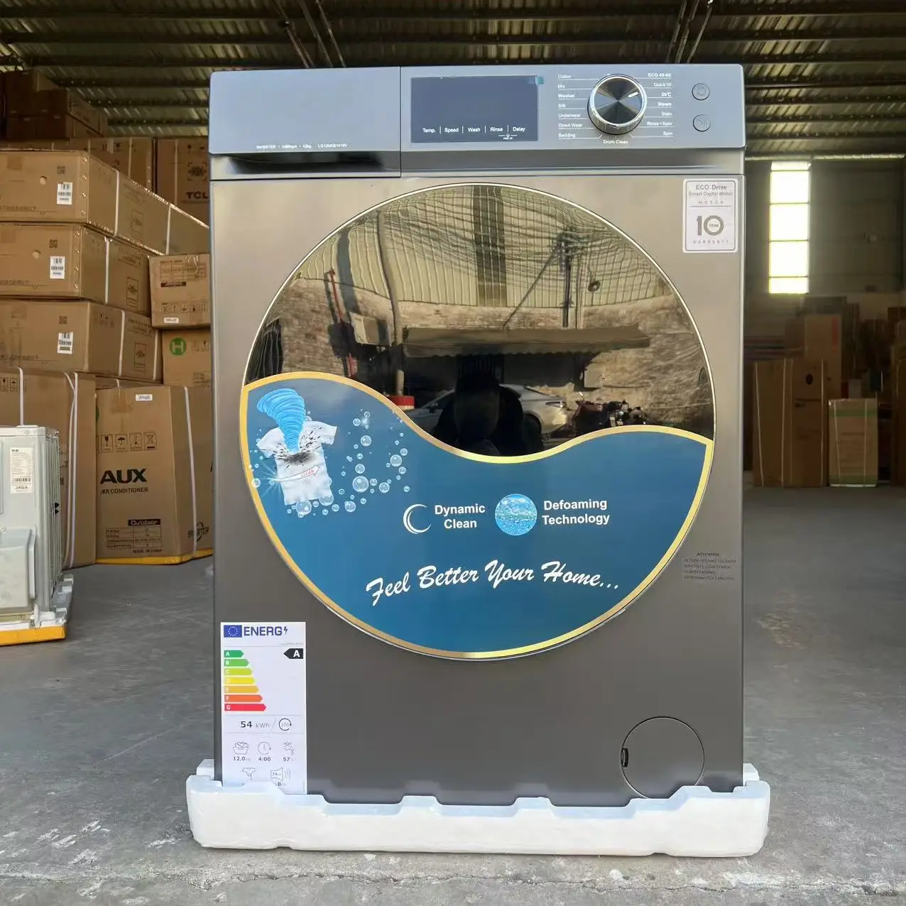 12kg Capacity Washing Machine Smart Control Panel 15-Minute Quick Steam Wash 1400 RPM Spin Speed Energy Efficiency Class A 2