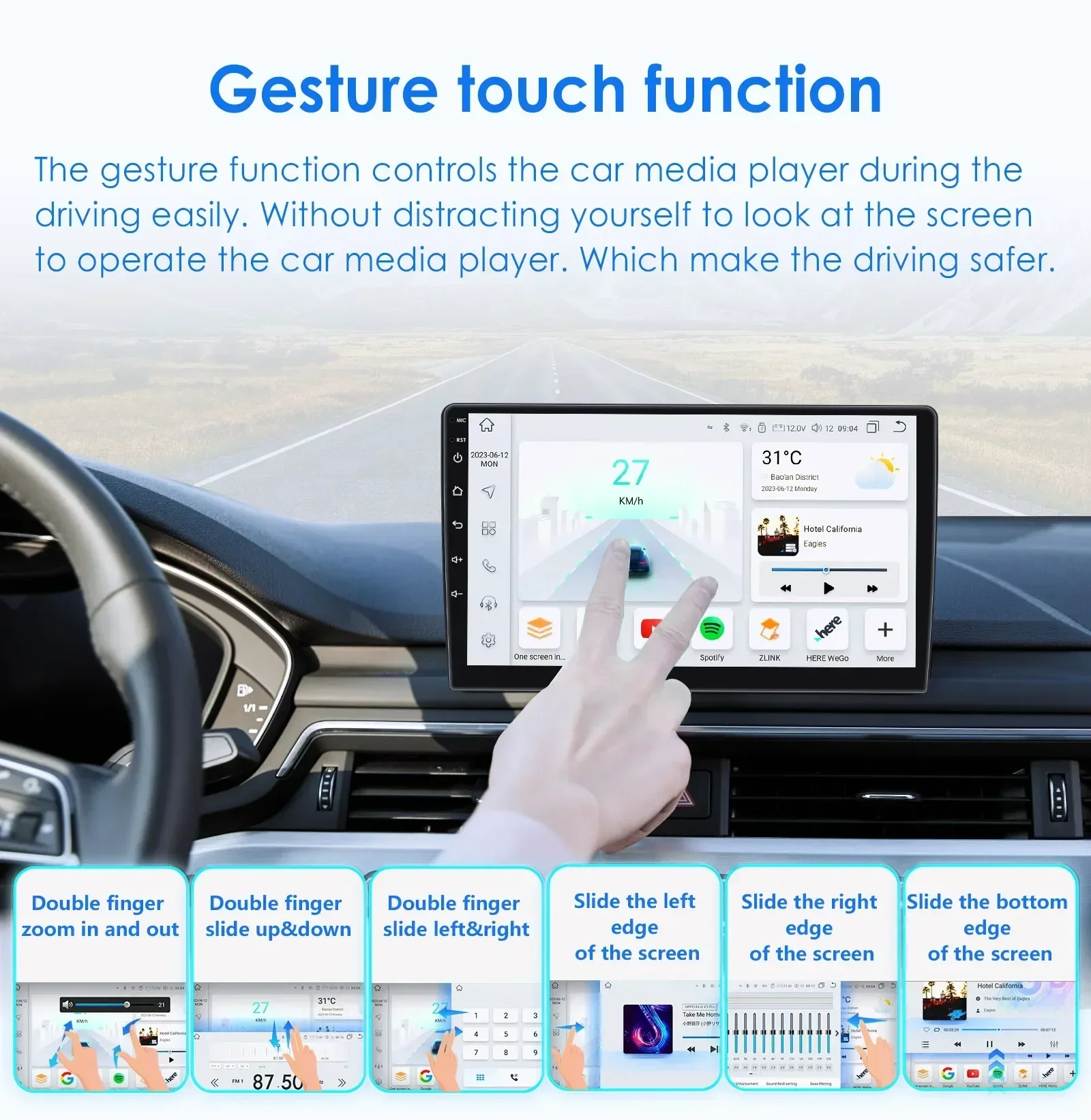 Radio para Auto Hizpo de 9'' con Sistema AI 7862, Cámara 360, CarPlay, Android Auto para KIA Sportage 3 2010-2016, Navegación GPS, Reproductor Multimedia 5
