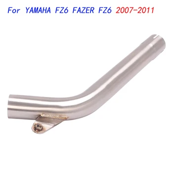 Escape Motorcycle Mid Connect Tube Middle Link Pipe Stainless Steel Exhaust System For Yamaha FZ6 FAZER FZ6 2007-2011
