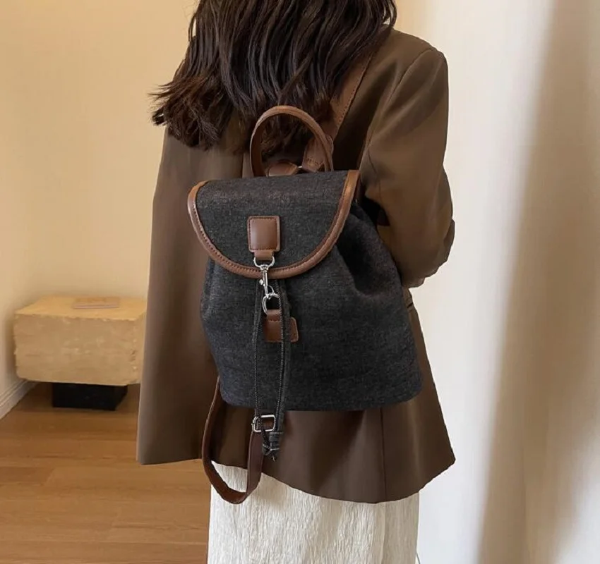 Hot Sale Korean New Fashion Vintage Denim Backpack Large Capacity Canvas Shoulder Bags Student School Bag Travel Rucksack Totes 6