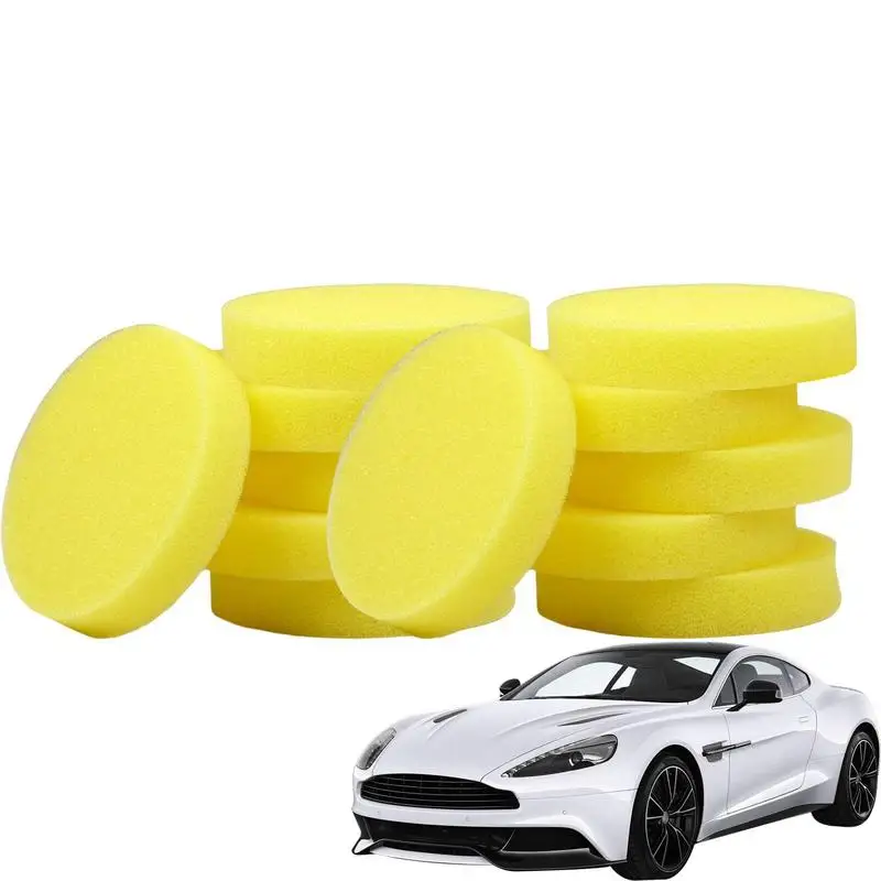 

Car Round Waxing Polish Sponges High Density Foam Applicator Pads Kit Curing And Polishing Sponges Car Detailing Tools Car Wash