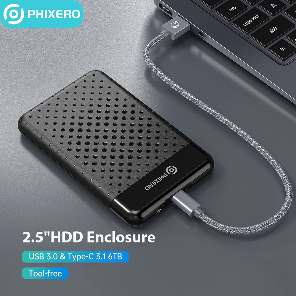2.5" Inch SATA HDD Enclosure SSD Hard Drive External Case USB 3.0 Type-C 10Gbps 7mm 9.5mm Disk Storage Box PC Laptop
