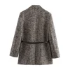 BM&MD&ZA 2024 Autumn New Women's Clothing Style Commuting Leisure Fashion with Belt Diagonal Loose Waist Suit Coat 2