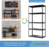 Garage Storage Shelves, 72'' Heavy Duty Metal Utility Rack with Adjustable 5 Tier Shelving for Warehouse Basement Kitchen Living 4