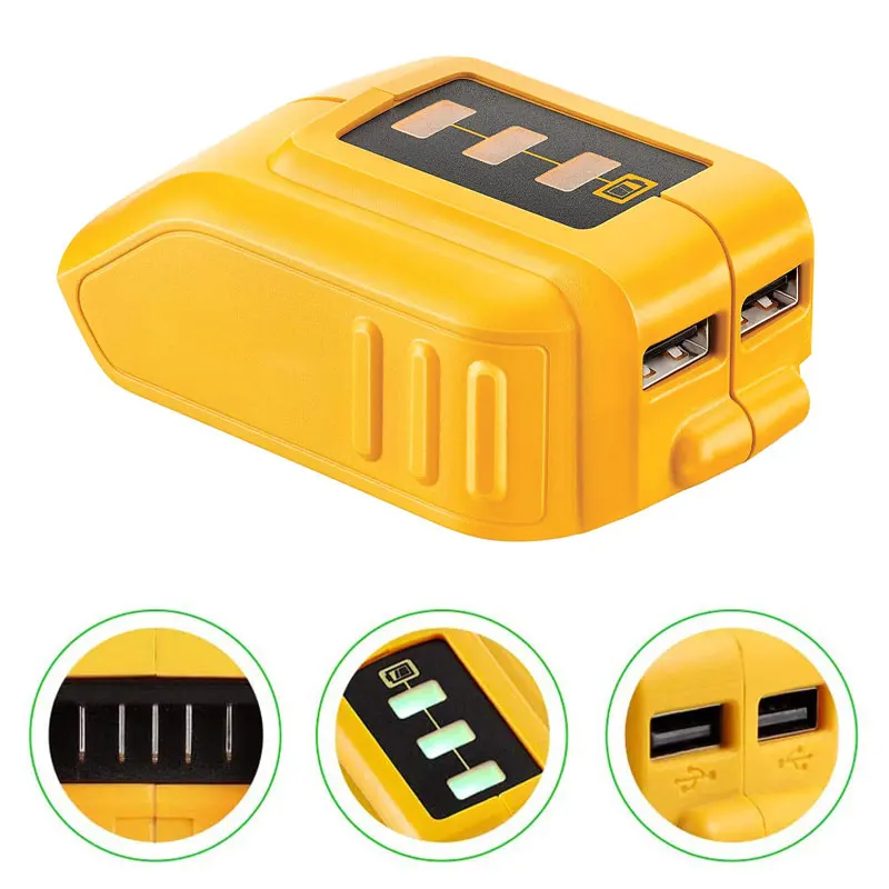

Двойной USB конвертер зарядное устройство DCB090 USB устройство Зарядное устройство адаптер питания для Dewalt 14,4 в 18 в 20 в литий-ионная батарея