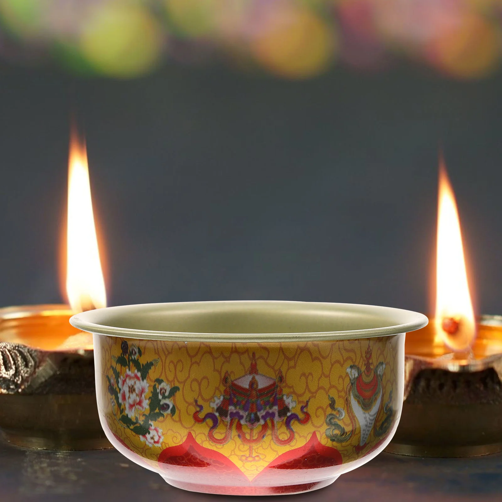 

5PCS Metal Diwali Bowls Temple Bowls Luxury Retro Temple Offering Bowls