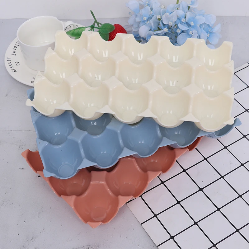 Egg Tray Holder Plastic Deviled Egg Crate Storage Container 1PCS（15 Cups）