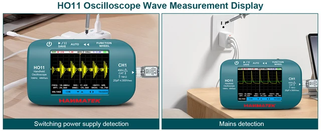Oscilloscopio Digitale HANMATEK HO11 - 10 MHz, 48 MSa/s, Display 2.8" TFT, Ricaricabile USB - Foto 8