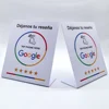 Déjanos tu reseña 13.56Mhz programmable Google Review Card NFC station table NFC Google Reviews display card standing 1