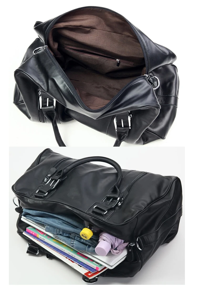 Fashion Men Genuine leather Travel Bags Men Luggage Bag real Leather Weekend bag Duffle Bag Large Overnight Tote Handbag Big