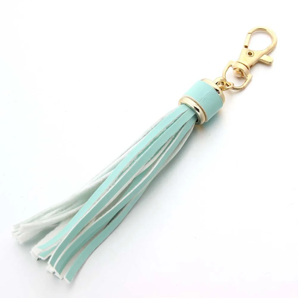Copper Alloy Lobster Buckle Leather Tassel Pendant Keychain Bag Accessories For Women
