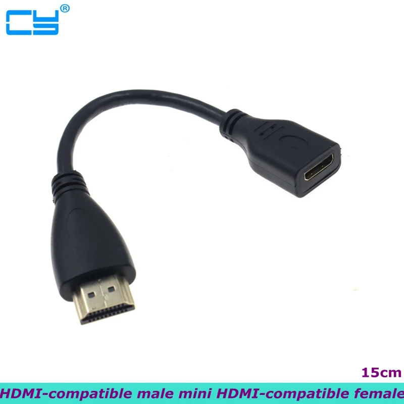 

0.15m Mini HDMI-Compatible Socket Female to HDMI-Compatible Male Adapter Cable for Digital Camera and Projector Laptop