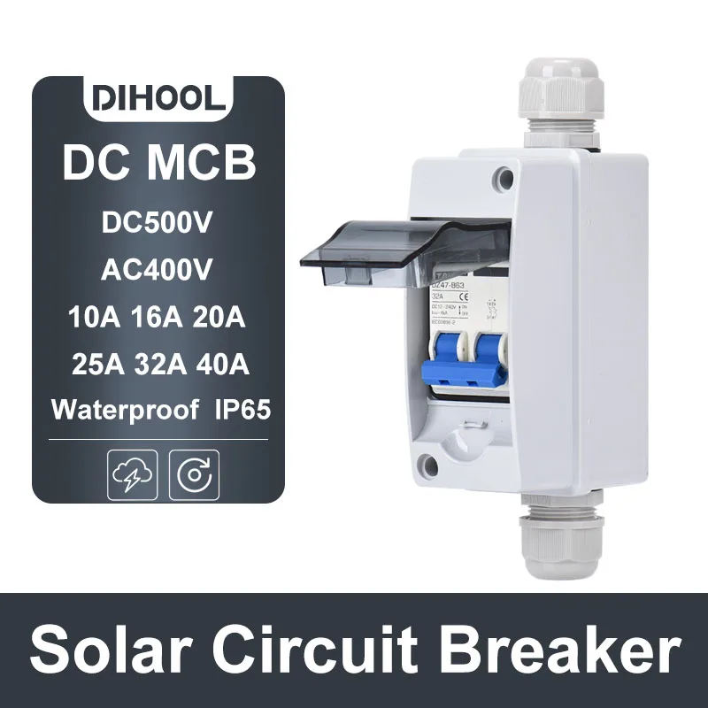 Solar Circuit Breaker Disconnect Switch Isolator With PV Combiner Box 16A-40A DC500V
